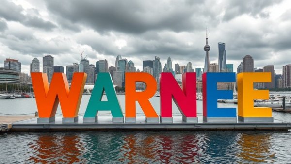 Public health job cuts metaphor, city waterfront with sculpture.