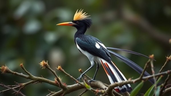 Eastern Paradise-Whydah perched in vibrant natural setting.