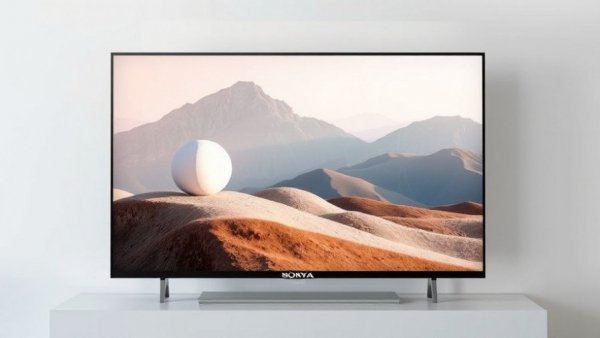 Solé TV Frame for Sony BRAVIA 7 displaying abstract landscape art.