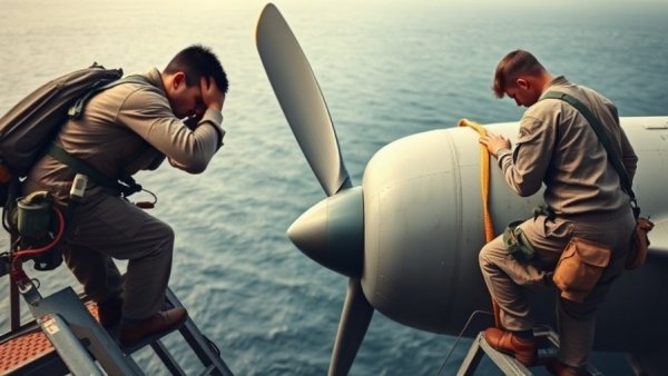 Military personnel conducting aircraft repair, symbolizing Military Right to Repair.