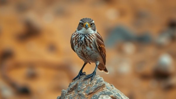 Bird perched on rock demonstrating altitudinal migration.