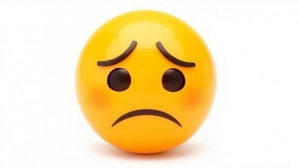 Emoji with a sad face displaying a frown.