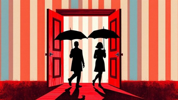 Abstract illustration of figures symbolizing 2025 tech layoffs.