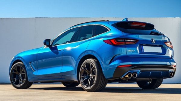 Review of Alpine A390 featuring a sleek blue car in minimalist setting.