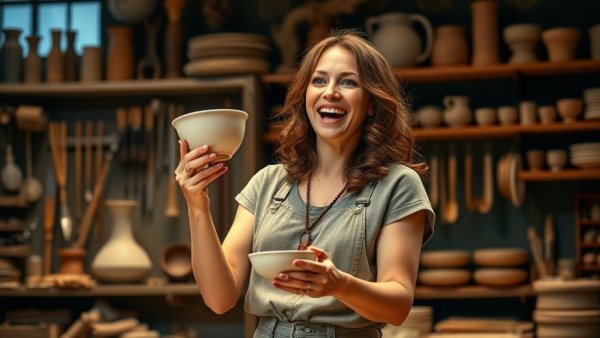 Signature Theatre's In Clay performance scene with artist on stage.