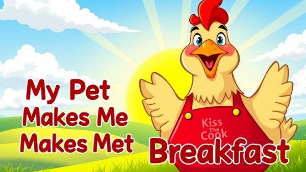 Humorous cartoon chicken scene highlighting the thrill of thrifting.