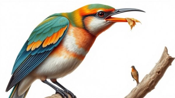 Realistic illustration of a bird in 'Wall of Birds art project' style.
