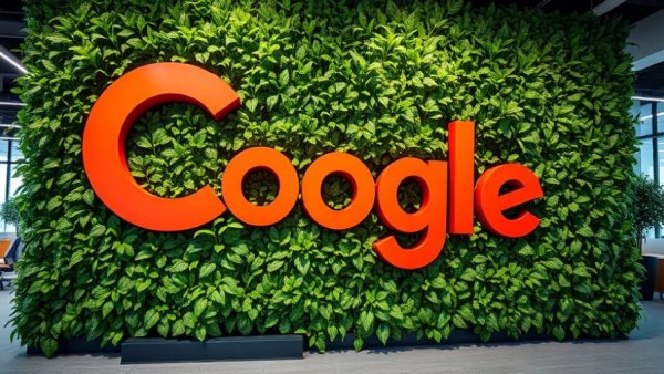 Colorful Google logo sculpture highlighting Alphabet acquisition Intersect Power.