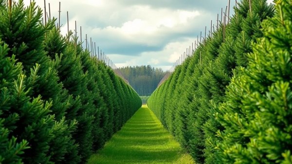 Start Christmas Tree Farm for Profit: rows of lush evergreen trees.