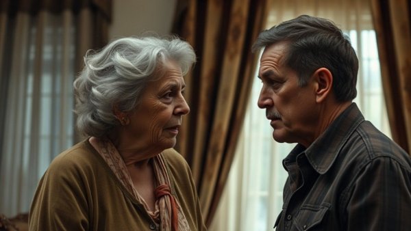 Emotional exchange in 'Long Day's Journey Into Night' film scene.