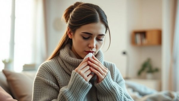 Woman unwell at home, relating to avian influenza outbreak surveillance.