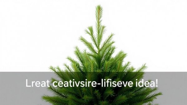 Lush evergreen Christmas tree promoting reuse ideas.