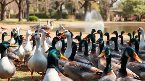 Diverse birds in Riverside Park amidst bird flu concerns