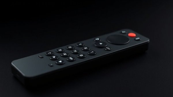 Josh Edge handheld remote on dark surface, sleek design.