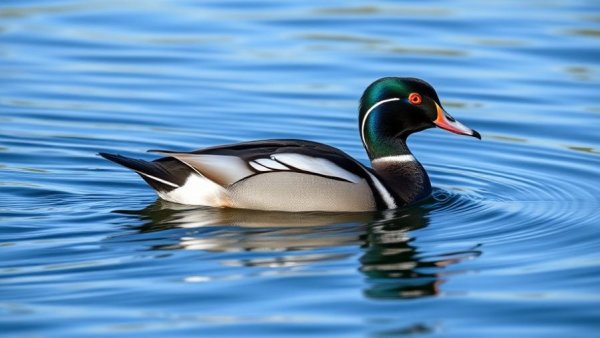 Long-tailed Duck in tranquil water highlighting its vocalization habitat.