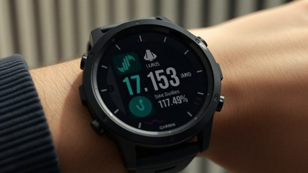 Garmin Fenix 8 fitness watch displaying workout stats on wrist.