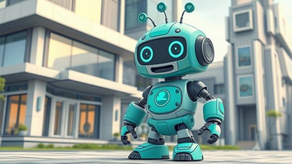 Smart home technology to cut carbon footprint illustrated with cartoon robot.