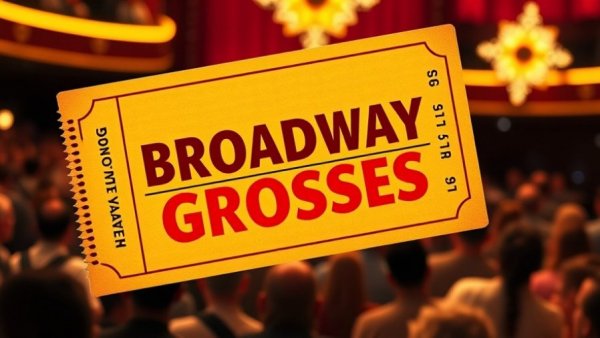 Broadway Box Office Records trend visualization with theater tickets.