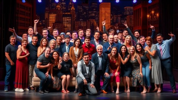 Alicia Keys Hell's Kitchen Broadway cast performing with city backdrop.