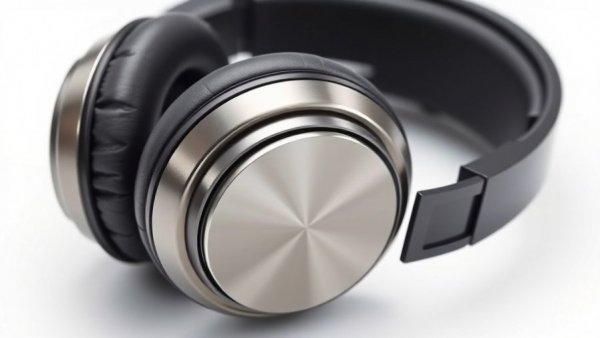 Stylish metallic headphones with sleek design