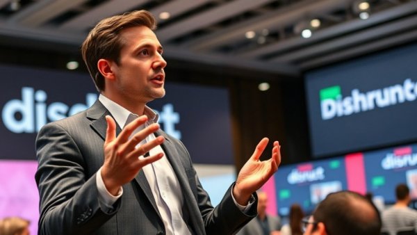 Businessman discussing at TechCrunch Disrupt; Sequoia investment in Anthropic