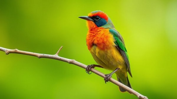 Murry Burgess Painted Bunting perched on a branch in nature.
