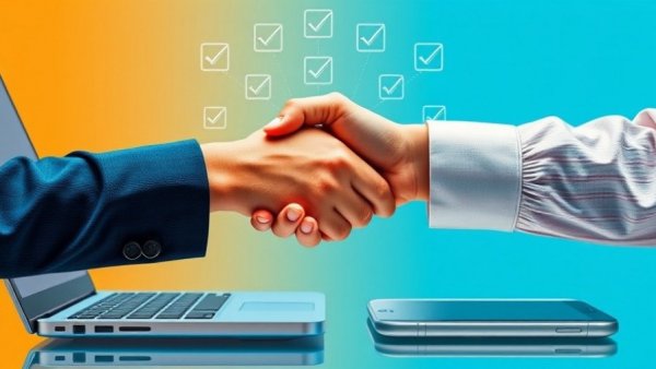 US AI startups raised $100M in 2025 - digital handshake between devices.