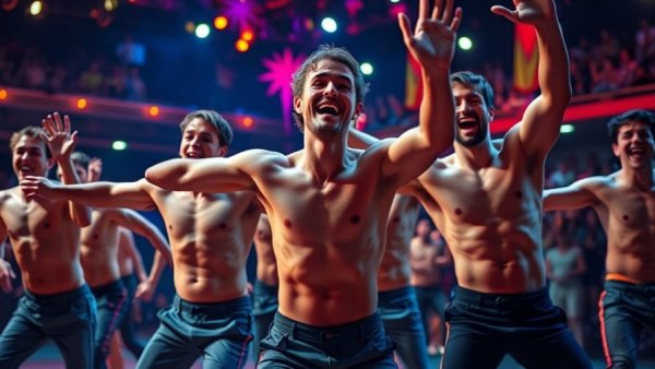 Energetic Magic Mike Live performances with dancers on stage.
