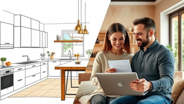 Free kitchen design supports budget planning, with digital and real-life contrast.