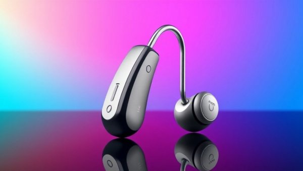 Phonak Audeo Infinio Ultra Sphere hearing aids on vibrant gradient.