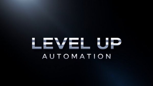 Level Up Automation expands into Montana logo on sleek background.