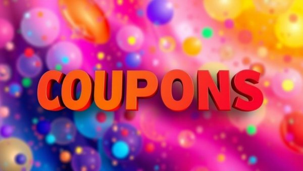 Colorful gradient with 'COUPONS' text for Walmart Promo Codes and Coupons.