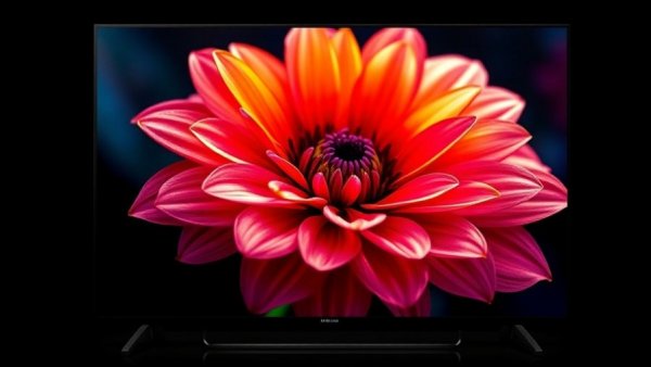 Vibrant flower on RGB LED TV, showcasing advanced pixel technology.