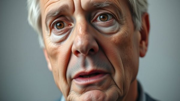 Older man speaking thoughtfully in natural light.