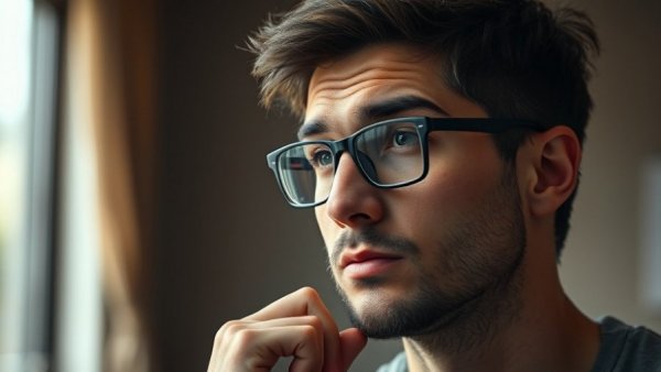 Thoughtful man considers parental controls' impact on teen social media use.