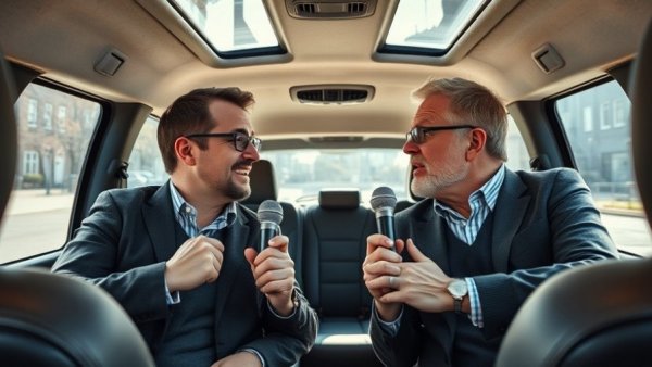 Two men discussing at CEDIA Expo 2025 inside a van