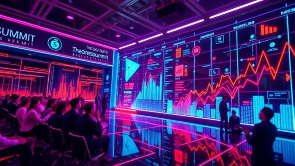 Futuristic digital theme for 2026 UK Tech Business Summits.