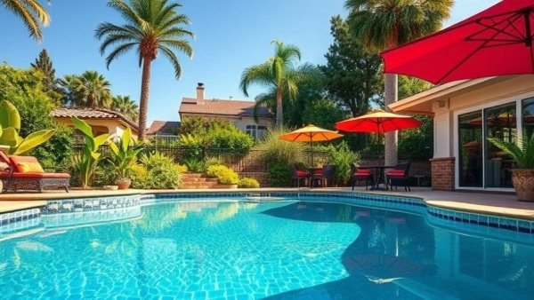 Luxurious custom swimming pool installation with clear water and vibrant landscaping.