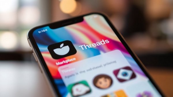 Kalshi shares feature Threads on smartphone screen close-up displaying app.