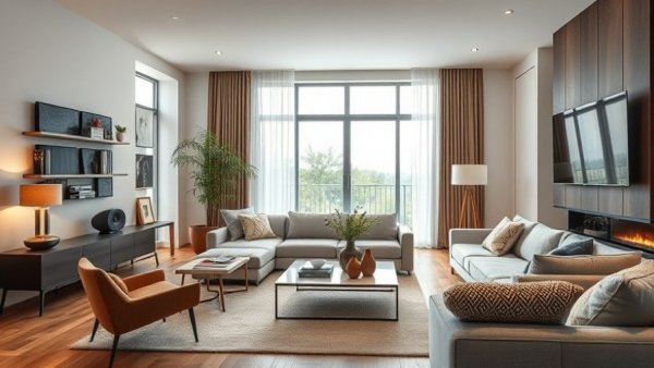 Modern room with Sonos Play and Era 100 SL speakers.