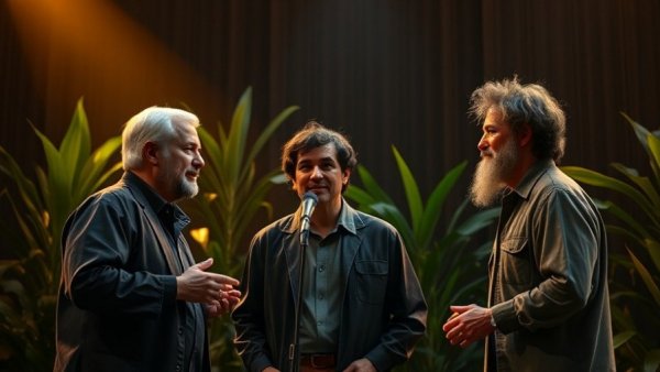 Liza Minnelli performance in Los Angeles with spotlight and lush backdrop.