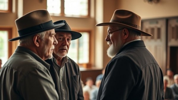 Actors rehearsing 'Waiting for Godot' in a theater space.
