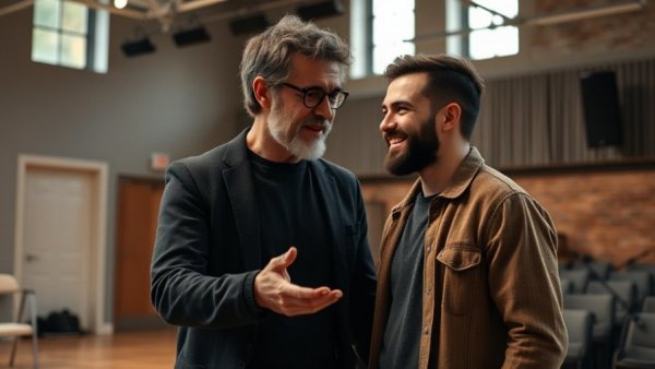 A Midsummer Night's Dream Stratford Festival 2026 rehearsal scene with director and actor.