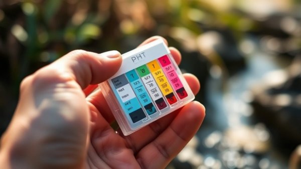 Hand holding pH test kit for maintaining safe water chemistry.