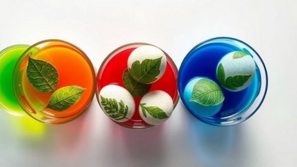 Botanical leaf imprint Easter eggs in vibrant dye baths.