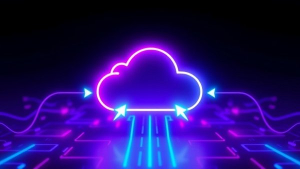 Neon cloud icon depicting cross-region disaster recovery for vector databases.