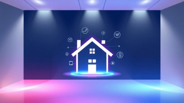 Modern smart home logo technology banner, Smart Greenhouse Irrigation.