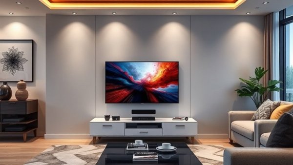 Sleek 2026 QNED evo Mini LED TV in a modern living room.