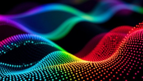 Innovative True RGB technology promo with colorful dots