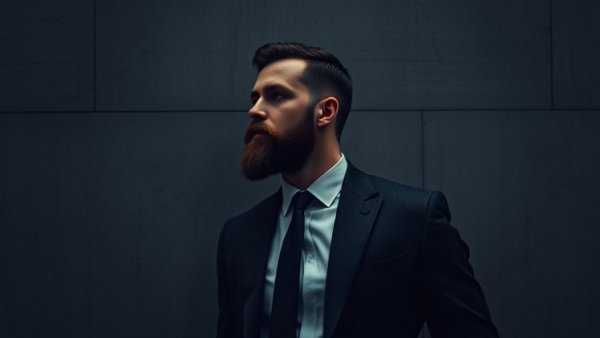 Elegant man in classic suit, Josh Groban Cinematic Album mood.